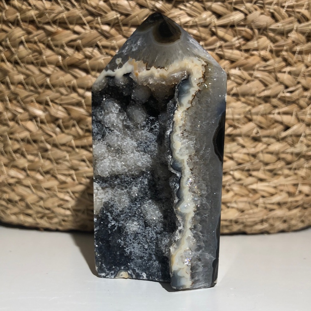 Druzy agate tower